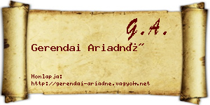 Gerendai Ariadné névjegykártya
